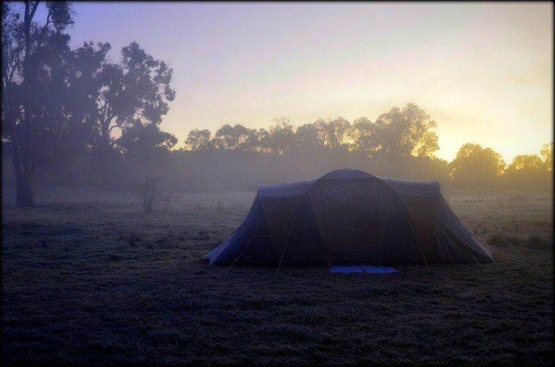 tent in frost